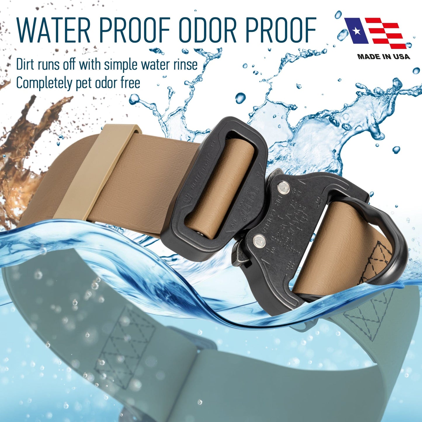 Viper BioThane Tactical Dog Collar with Cobra Buckle, 1.75" Wide Dog Collar Dogline