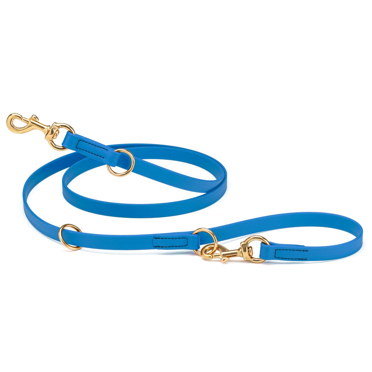 Viper Biothane Adjustable Multi-Purpose Dog Leash with Brass Hardware, 7FT Cerulean Blue Dog Leashes Dogline