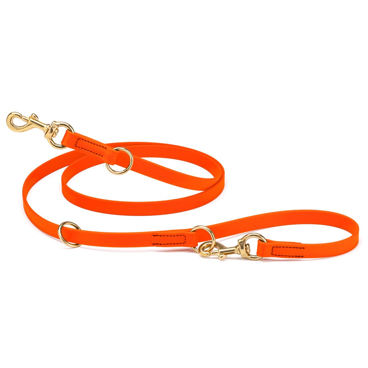 Viper Biothane Adjustable Multi-Purpose Dog Leash with Brass Hardware, 7FT Hunter Orange Dog Leashes Dogline