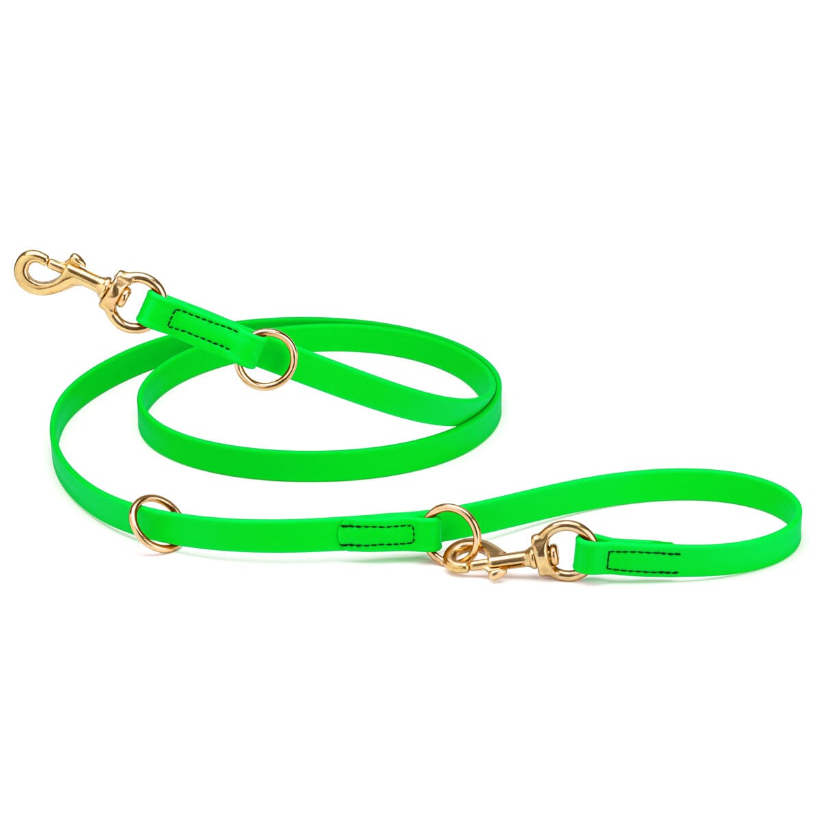 Viper Biothane Adjustable Multi-Purpose Dog Leash with Brass Hardware, 7FT Tropical Green Dog Leashes Dogline