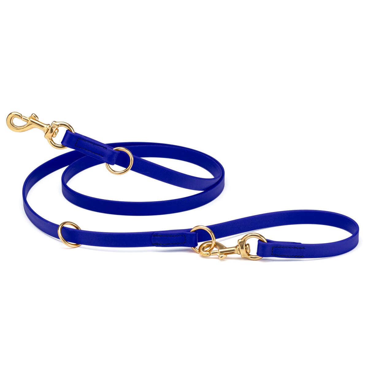 Viper Biothane Adjustable Multi-Purpose Dog Leash with Brass Hardware, 7FT Blueberry Royal Dog Leashes Dogline