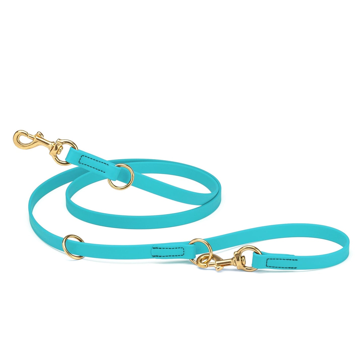 Viper Biothane Adjustable Multi-Purpose Dog Leash with Brass Hardware, 7FT Sky Blue Dog Leashes Dogline