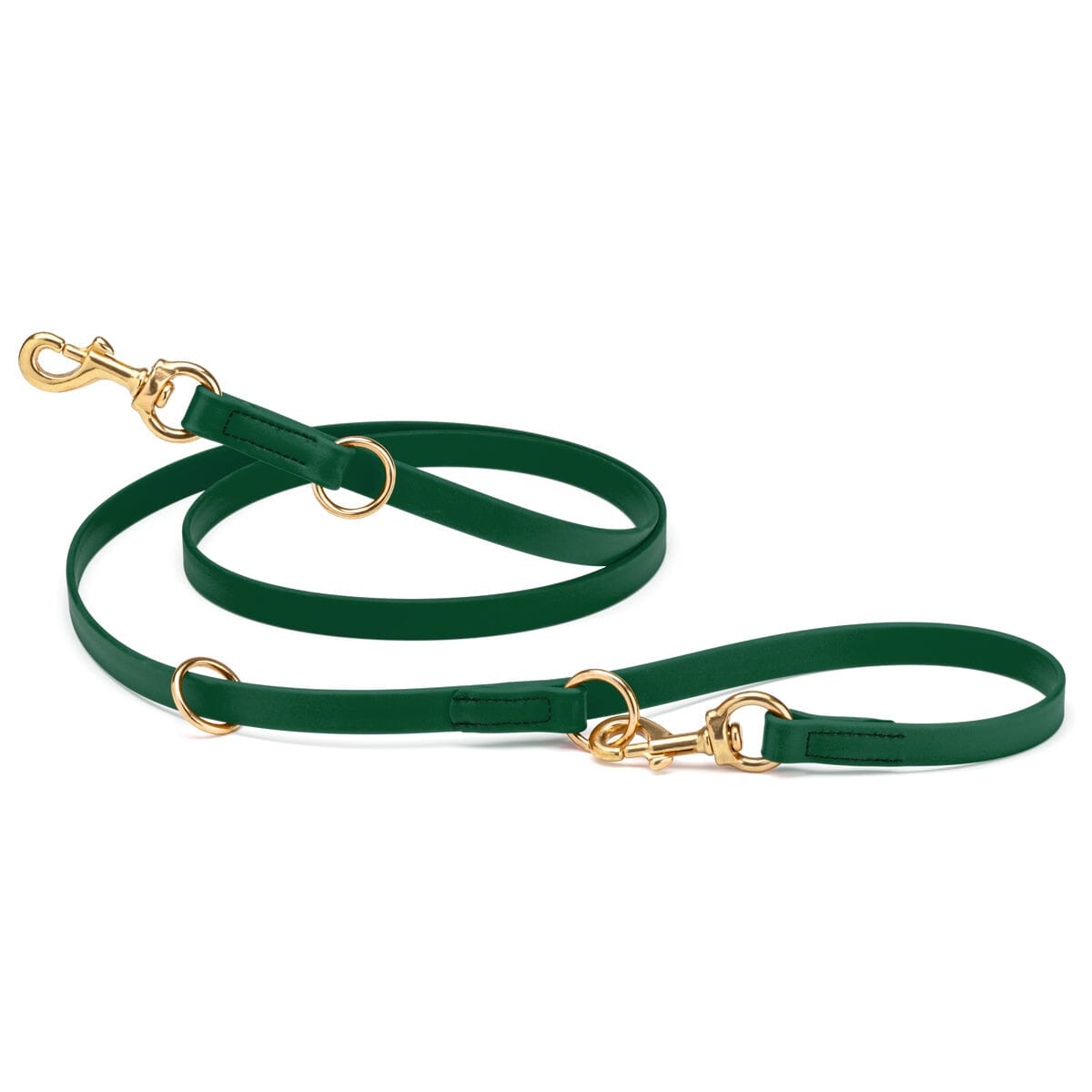 Viper Biothane Adjustable Multi-Purpose Dog Leash with Brass Hardware, 7FT Hunter Green Dog Leashes Dogline