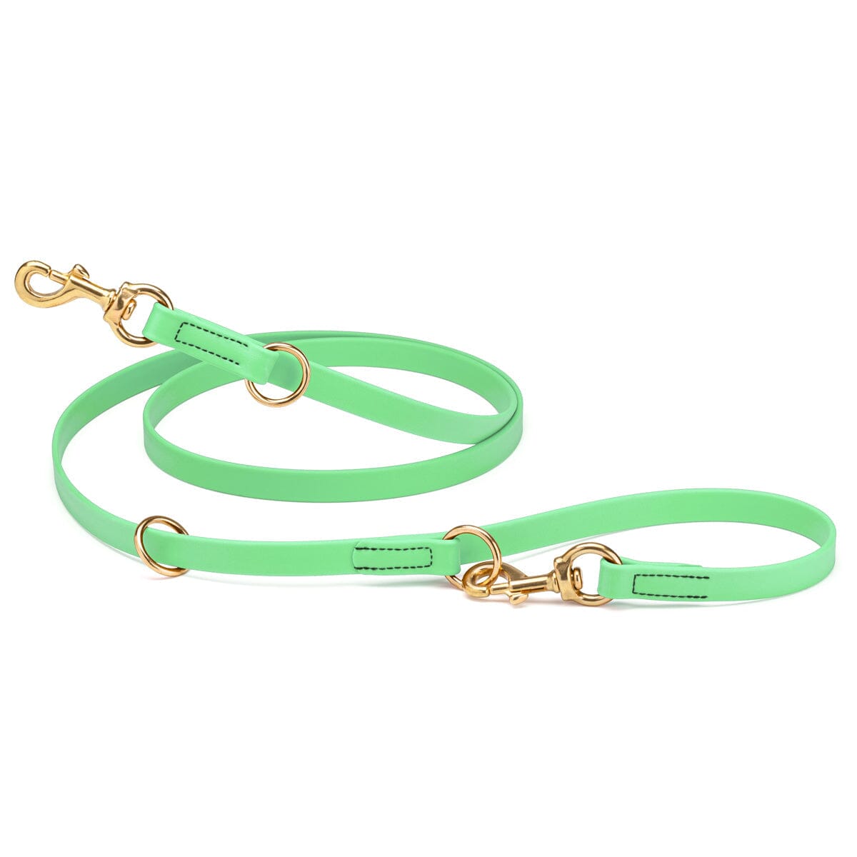 Viper Biothane Adjustable Multi-Purpose Dog Leash with Brass Hardware, 7FT Sea Foam Green Dog Leashes Dogline