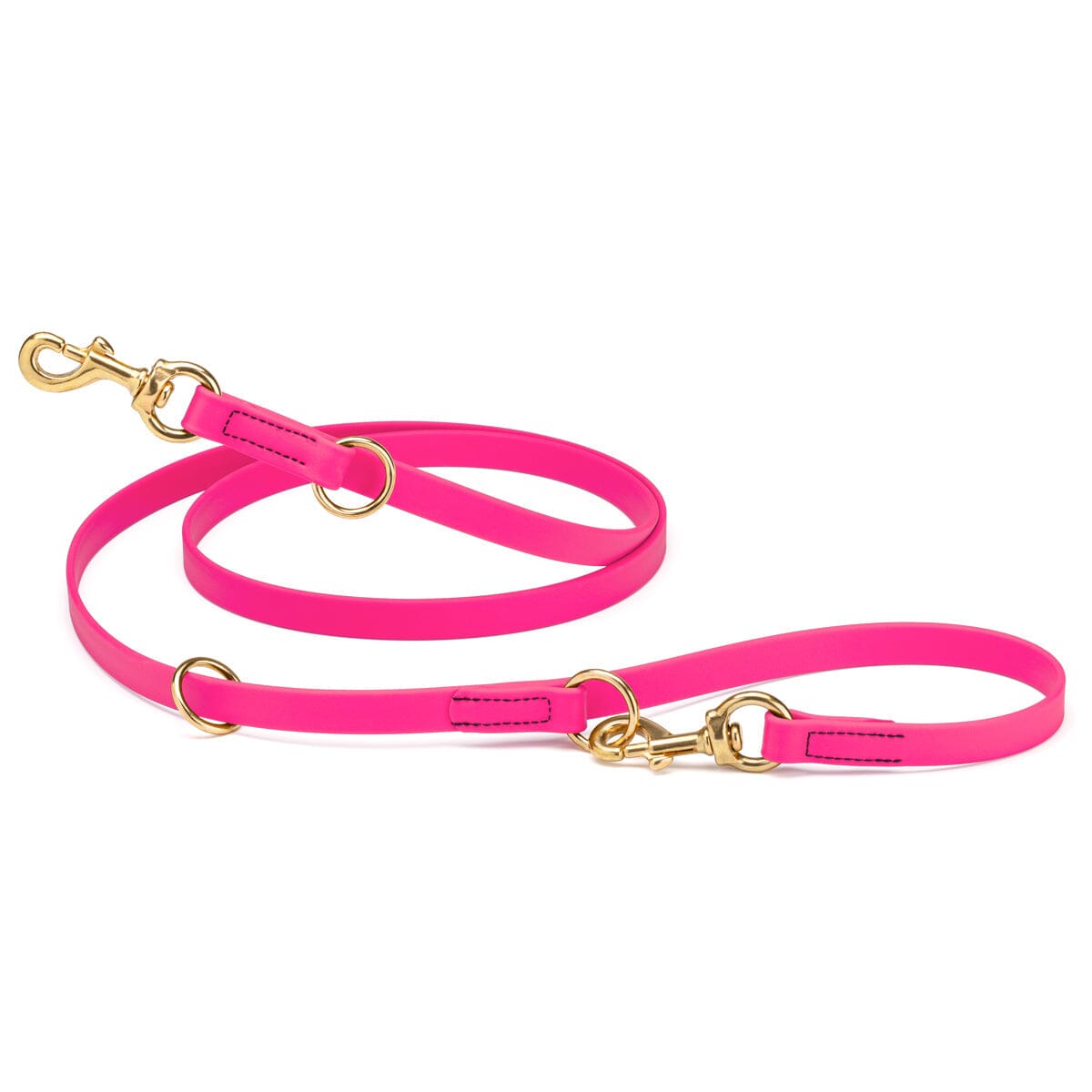 Viper Biothane Adjustable Multi-Purpose Dog Leash with Brass Hardware, 7FT Passionfruit Pink Dog Leashes Dogline