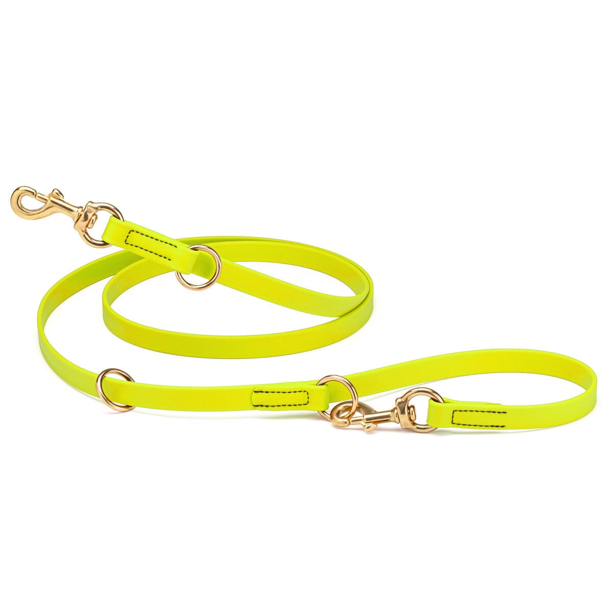 Viper Biothane Adjustable Multi-Purpose Dog Leash with Brass Hardware, 7FT Safety Yellow Dog Leashes Dogline