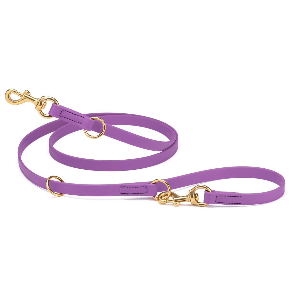 Viper Biothane Adjustable Multi-Purpose Dog Leash with Brass Hardware, 7FT Amethyst Purple Dog Leashes Dogline