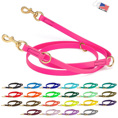 Viper Biothane Adjustable Multi-Purpose Dog Leash with Brass Hardware, 7FT Dog Leashes Dogline