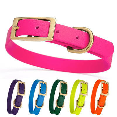 Viper Biothane Waterproof Dog Collar - Brass Hardware - Size S (12" - 15") Dog Collar Dogline