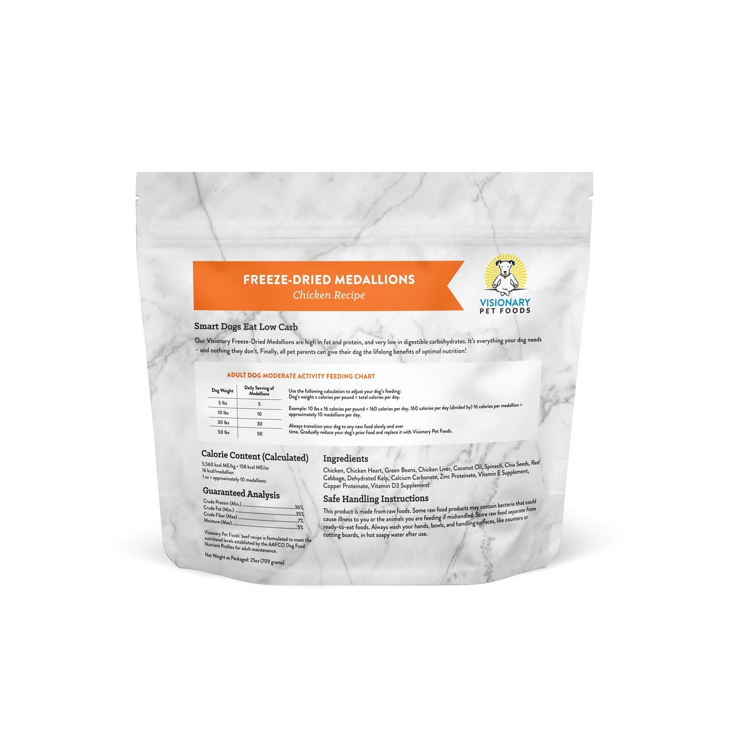 Freeze Dried Food| - Chicken Recipe | 25oz Bag Dog Food Visionary Pet Foods