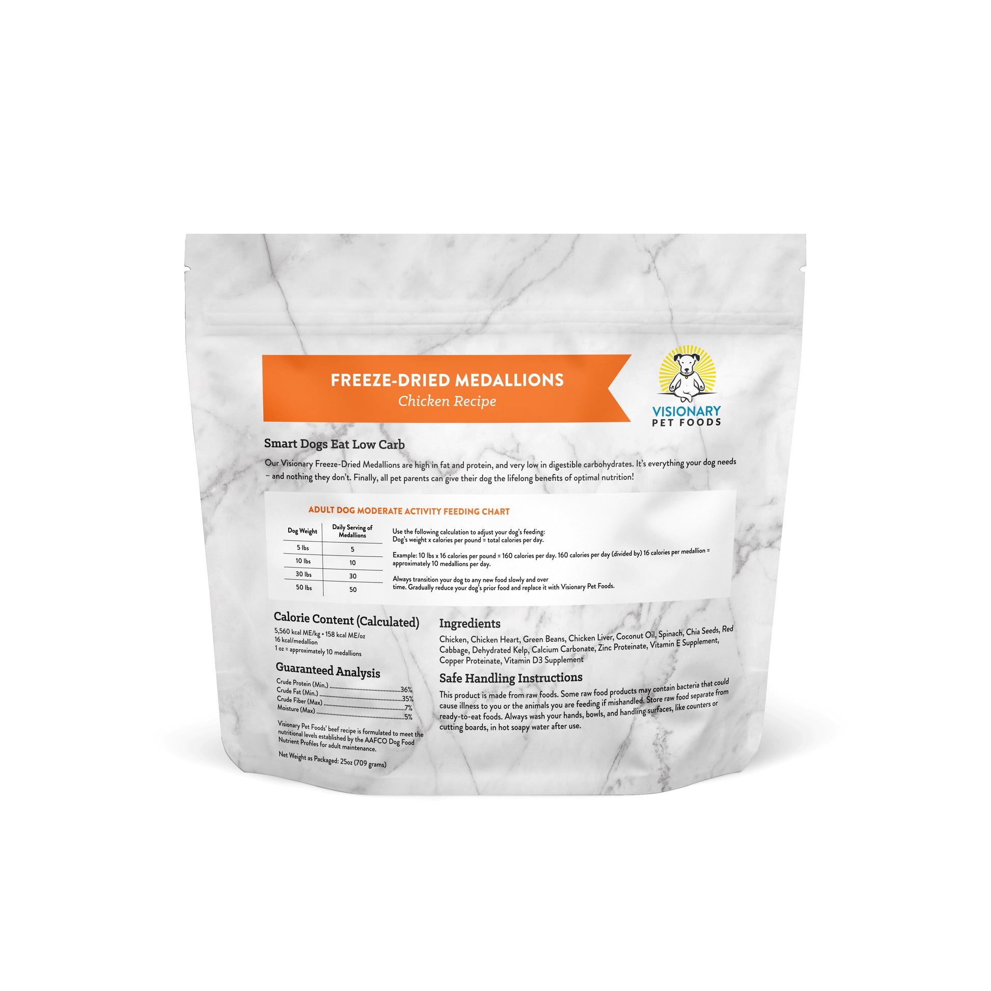 Freeze Dried Food| - Chicken Recipe | 25oz Bag Dog Food Visionary Pet Foods