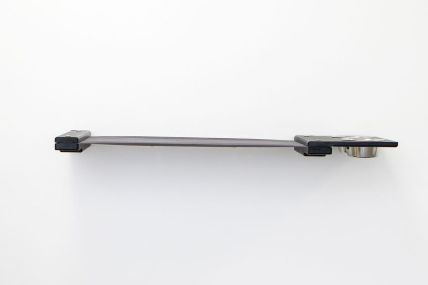 Dog Proof Cat Feeder - Wall-Mounted - Raised Standard Onyx Bamboo Charcoal Gray Canvas 24" Cat Hammock Catastrophic Creations