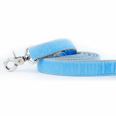 Light Blue Velvet Dog Leash 2 Hounds Design