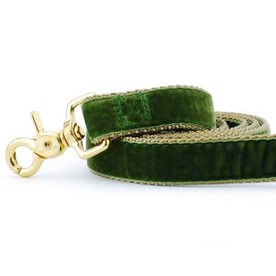Moss Green Velvet Dog Leash 2 Hounds Design