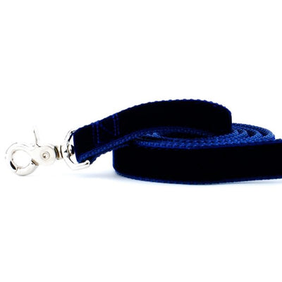 Navy Velvet Dog Leash 2 Hounds Design