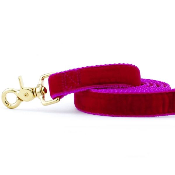 Raspberry Velvet Dog Leash 2 Hounds Design