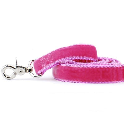 Rose Pink Velvet Dog Leash 2 Hounds Design