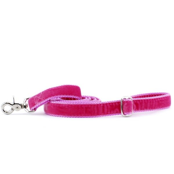 Rose Pink Velvet Dog Leash 2 Hounds Design