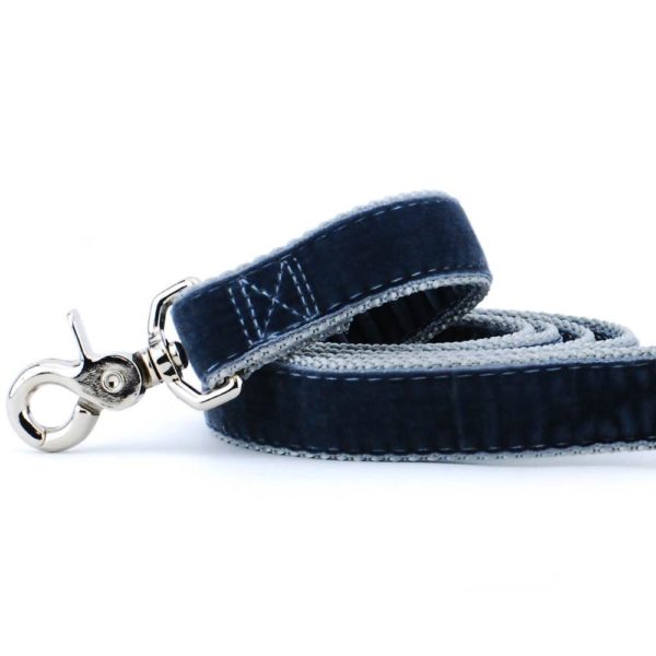 Smoke Gray Velvet Dog Leash 2 Hounds Design