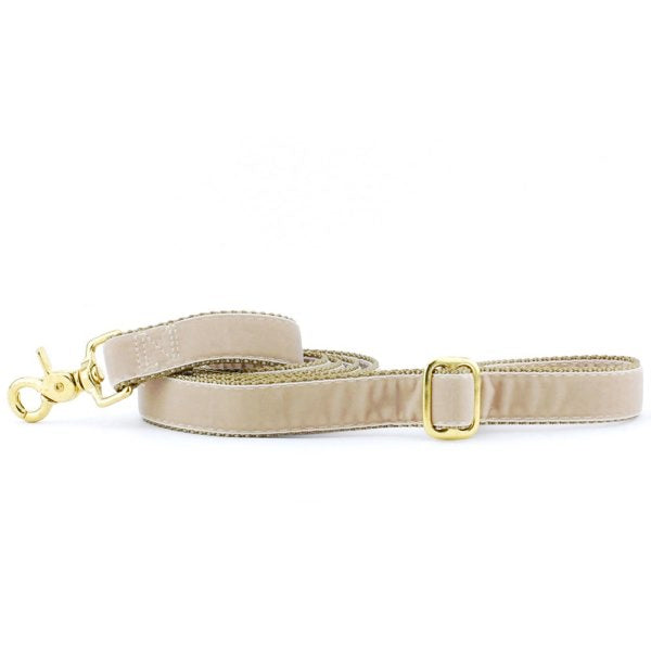Tan Velvet Dog Leash 2 Hounds Design