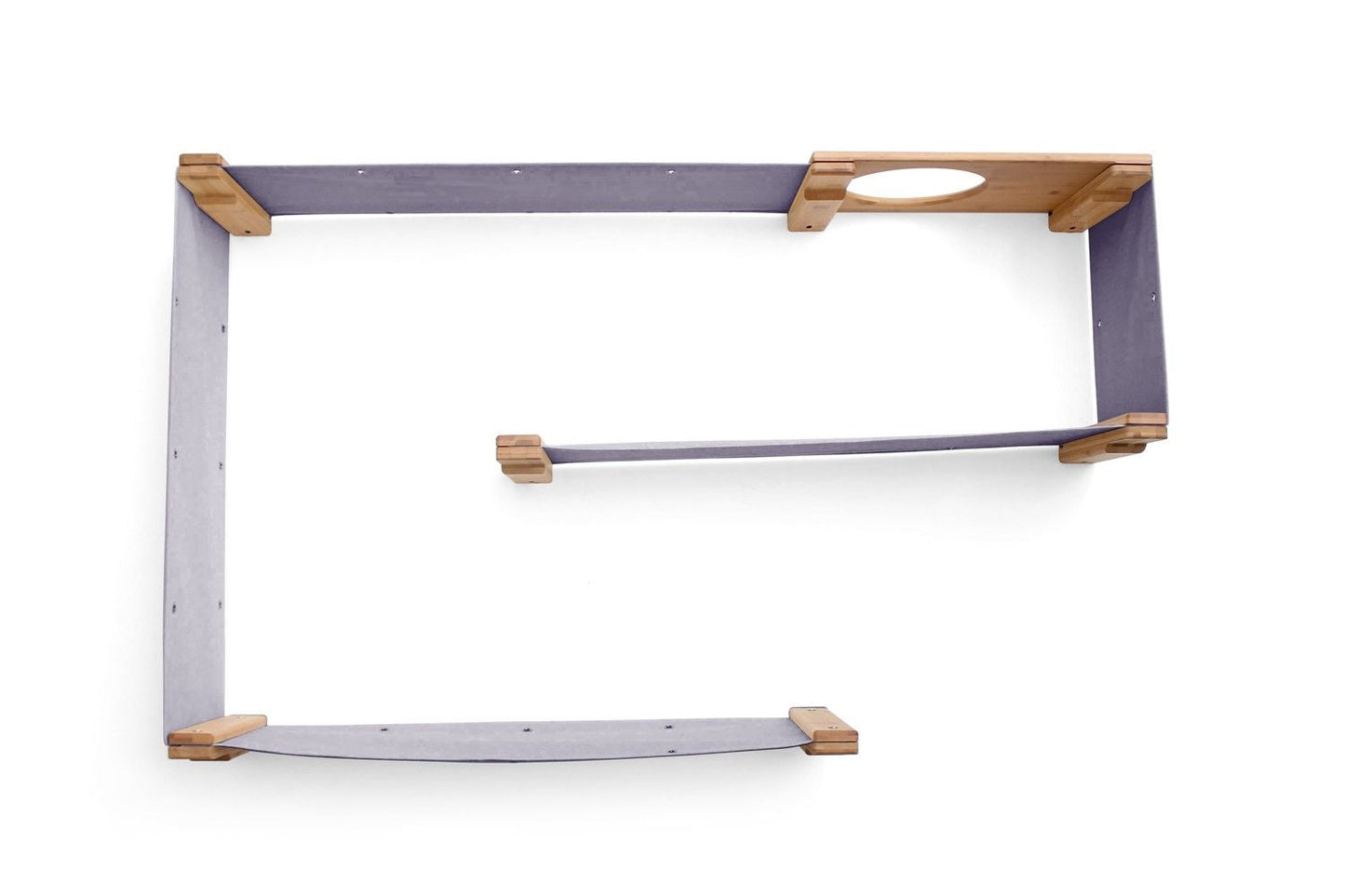 Cat Maze Wall - 3 Tier Cat Tree Natural Bamboo Charcoal Gray Canvas None Cat Condo Catastrophic Creations