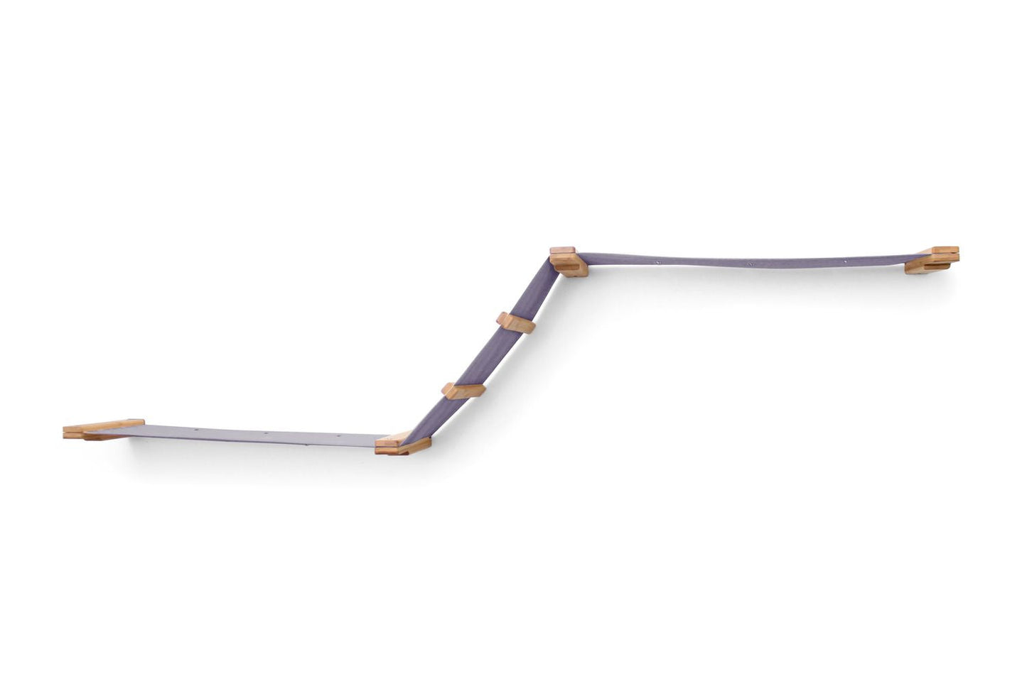 The Raceway - Wall Mounted Cat Hammock Natural Bamboo Charcoal Gray Canvas Cat Hammock Catastrophic Creations