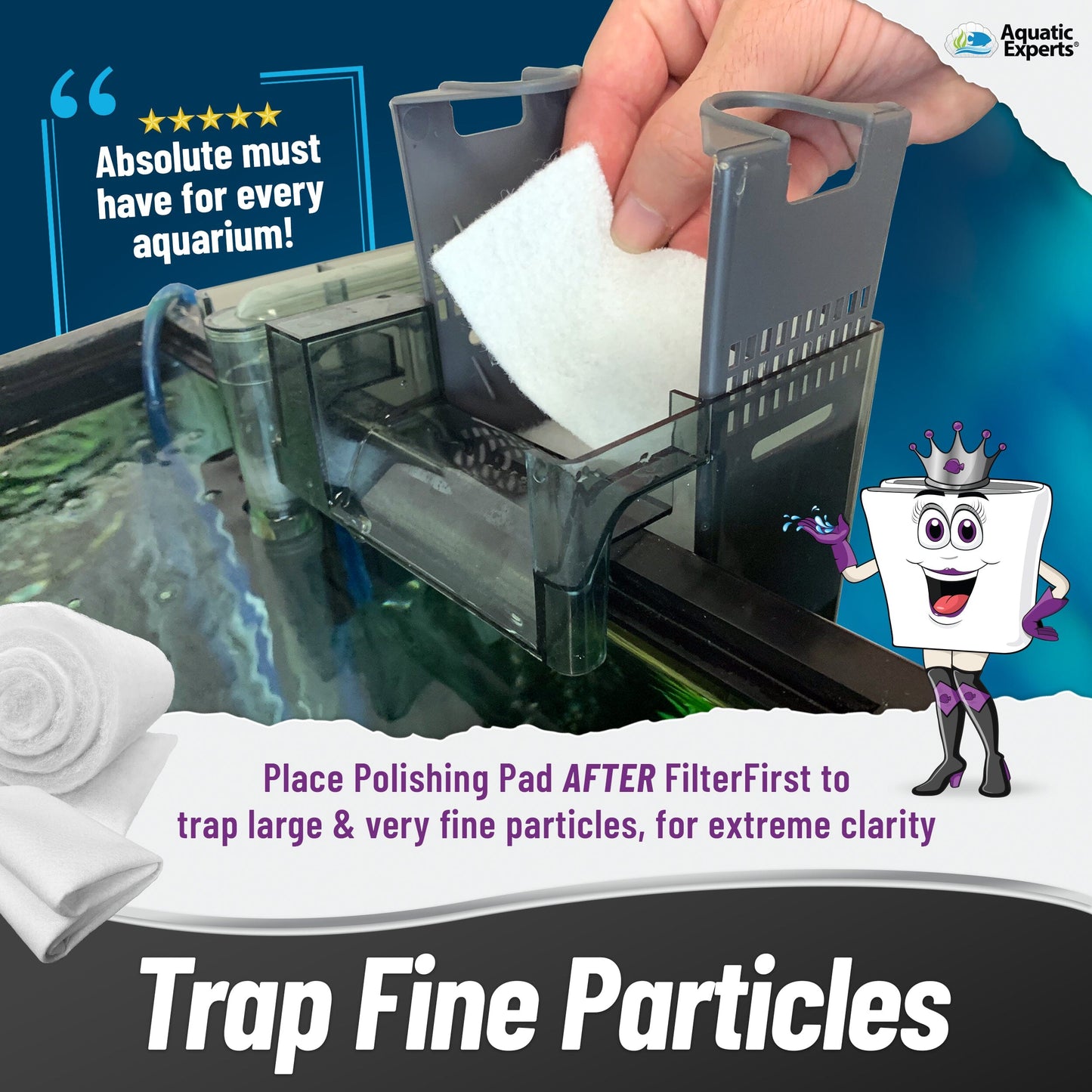 Aquarium Bundle - Carbon Filter 10.5"x36" + FilterFirst 12"x72"+ Polishing Pad 100 Micron Bundle Filter Pad Aquatic Experts