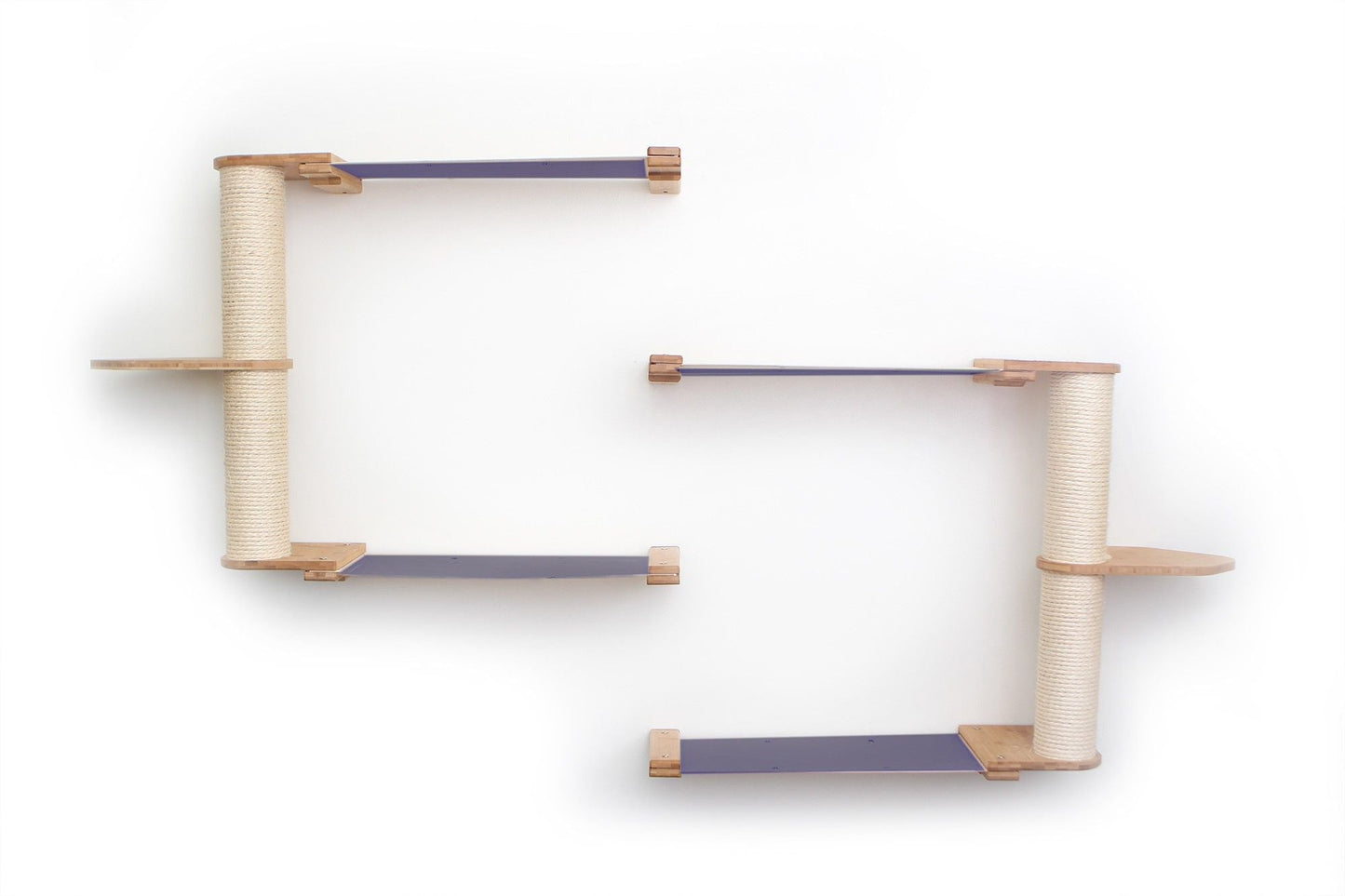 The Catacombs - Cat Tree Scratching Post System Natural Bamboo Charcoal Gray Canvas 24" Cat Condo Catastrophic Creations