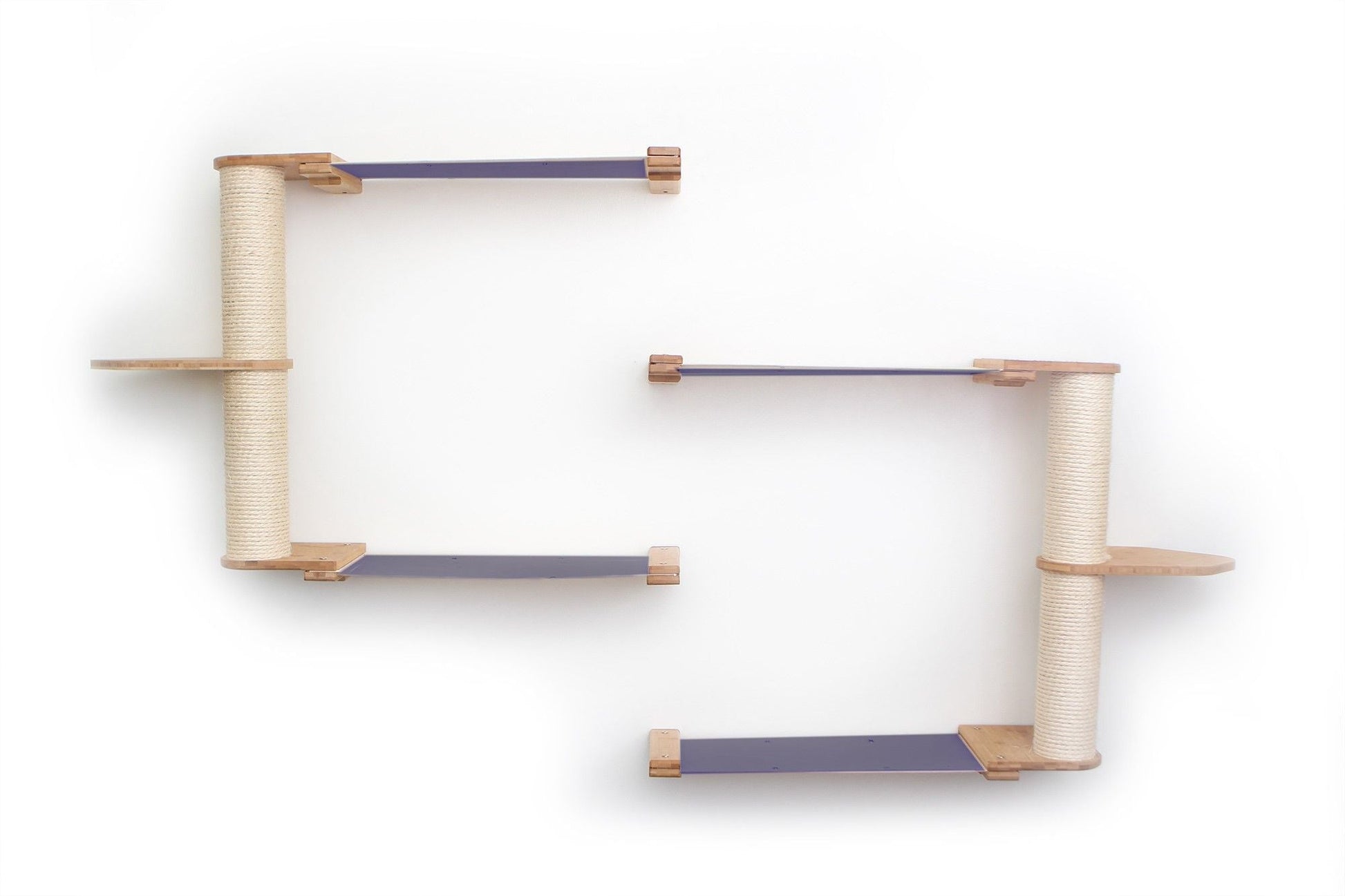 The Catacombs - Cat Tree Scratching Post System Natural Bamboo Charcoal Gray Canvas 24" Cat Condo Catastrophic Creations