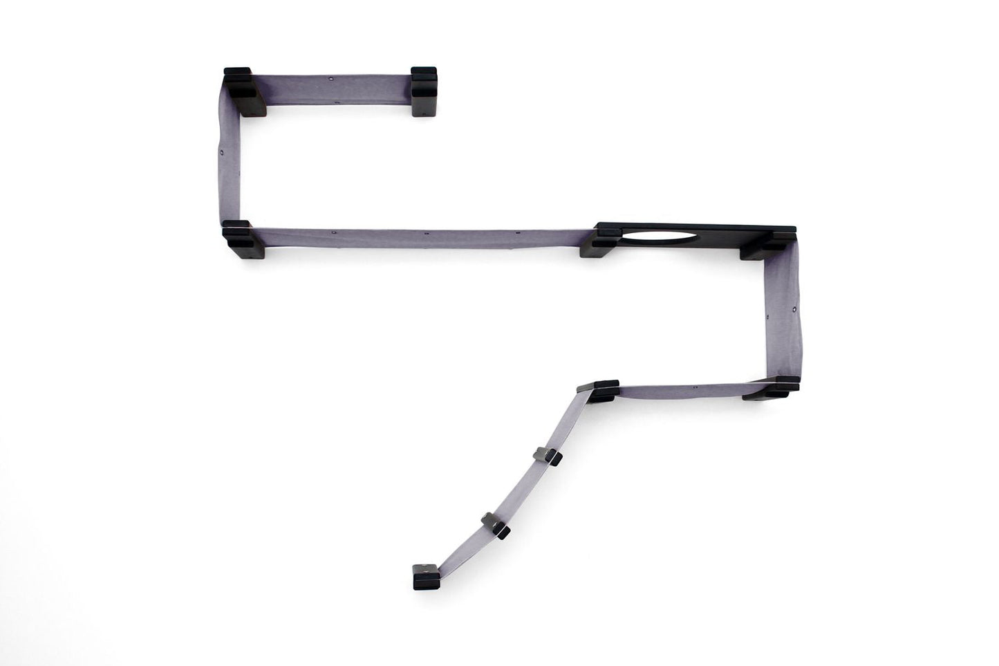 The Play - A Cat Play Wall System Onyx Bamboo Charcoal Gray Canvas Cat Condo Catastrophic Creations