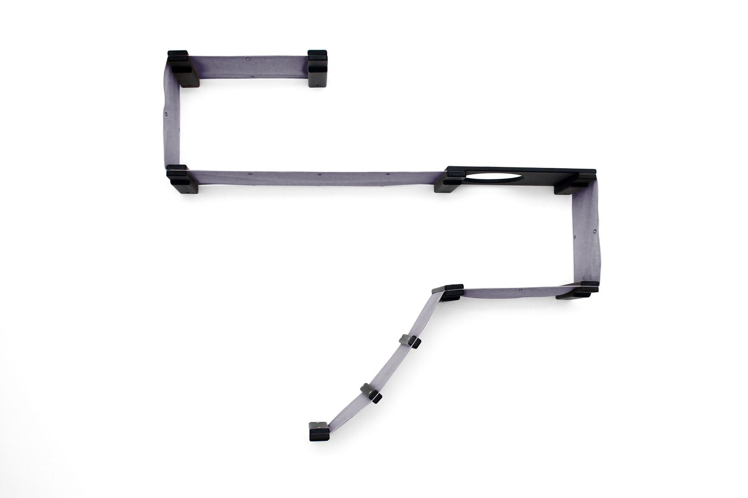 The Play - A Cat Play Wall System Onyx Bamboo Charcoal Gray Canvas Cat Condo Catastrophic Creations