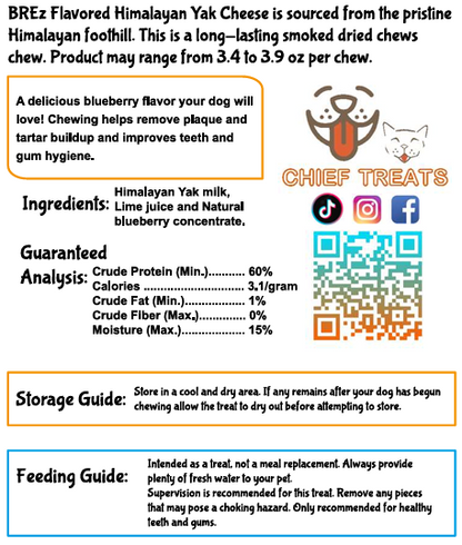 Image of ingredients list for blueberry yak cheese