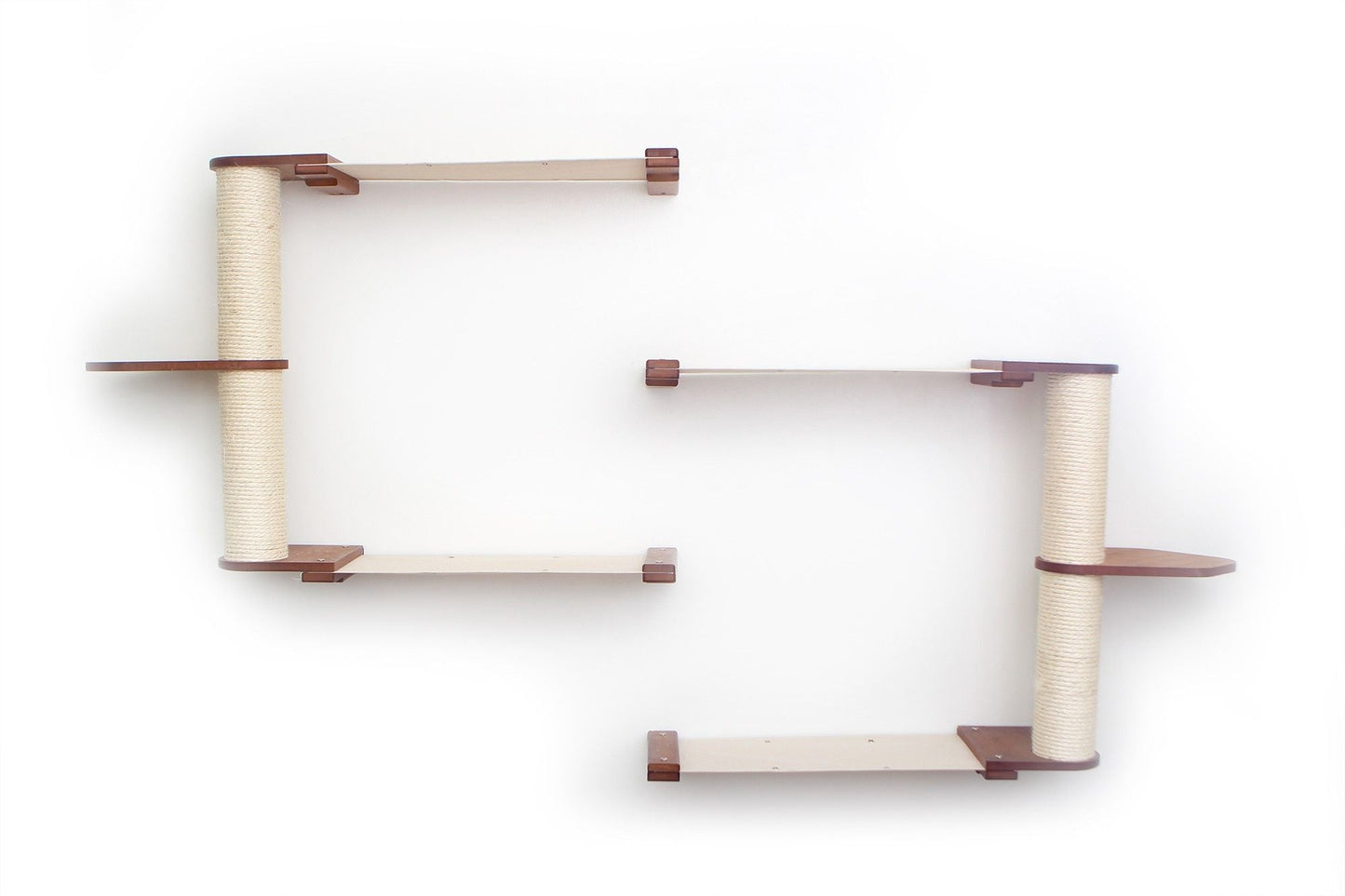 The Catacombs - Cat Tree Scratching Post System English Chestnut Bamboo Natural Canvas 24" Cat Condo Catastrophic Creations