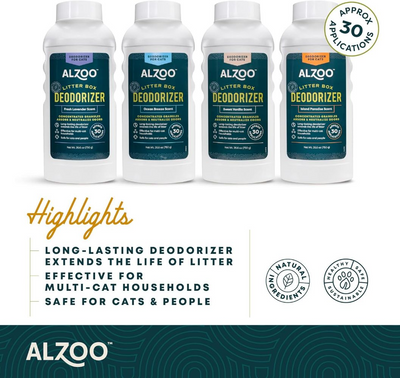 Litter Box Deodorizer for Cats - 26oz - by Alzoo Litter Box Deodorizer Elite Pet Distributors
