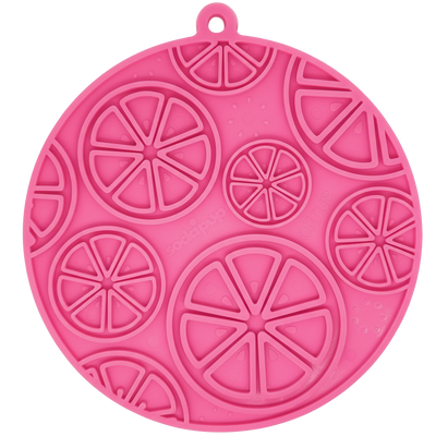Citrus Design eMat - Enrichment Lick Mat For Dogs and Cats - with Suction Cups | USA Made Pink Citrus emat EMAT SodaPup/True Dogs, LLC
