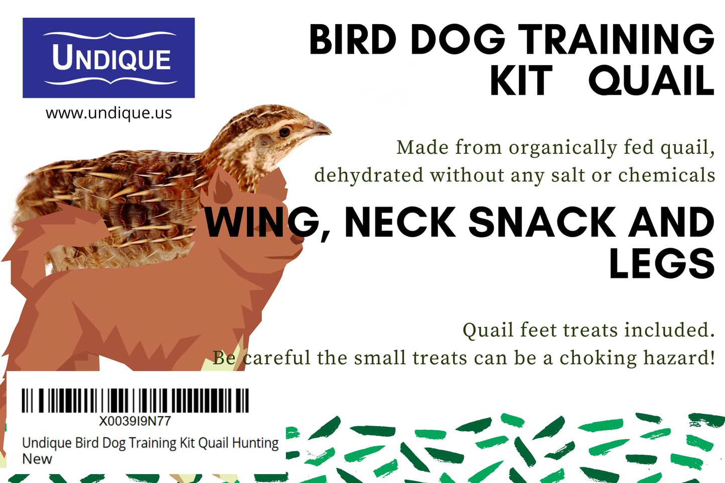 Quail Wing Dog Training Kit - Nutritious Dog Treats and Quail Wing for Effective Dog Training Sessions - Reinforce Positive Behaviors with Training Treats - Not Suitable for Small Breeds Dog Treats Quailz.com by Undique LLC