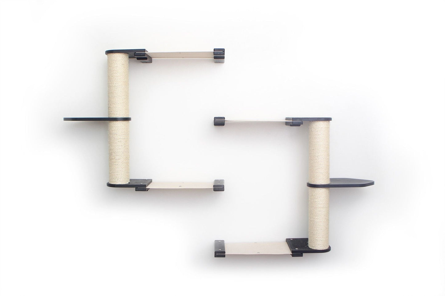 The Catacombs - Cat Tree Scratching Post System Onyx Bamboo Natural Canvas 16" Cat Condo Catastrophic Creations