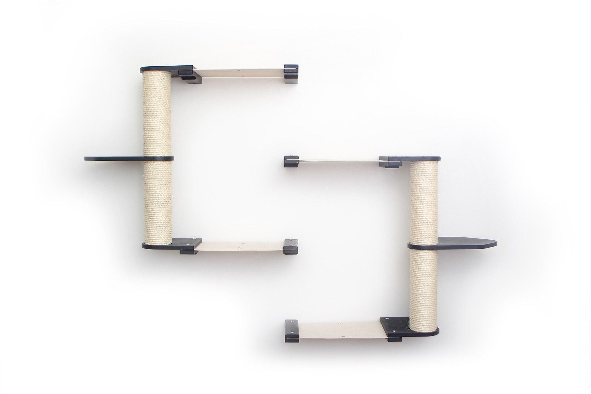 The Catacombs - Cat Tree Scratching Post System Onyx Bamboo Natural Canvas 16" Cat Condo Catastrophic Creations