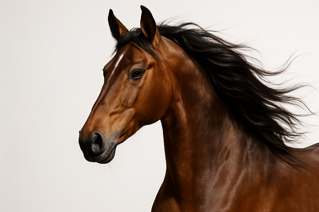 beautiful horse white background
