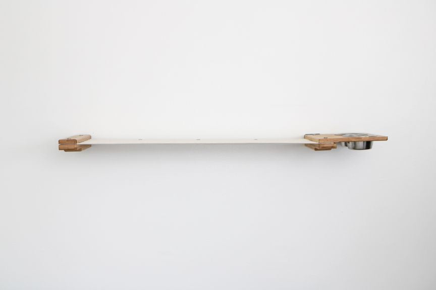 Dog Proof Cat Feeder - Wall-Mounted - Raised Standard Natural Bamboo Natural Canvas 32" Cat Hammock Catastrophic Creations