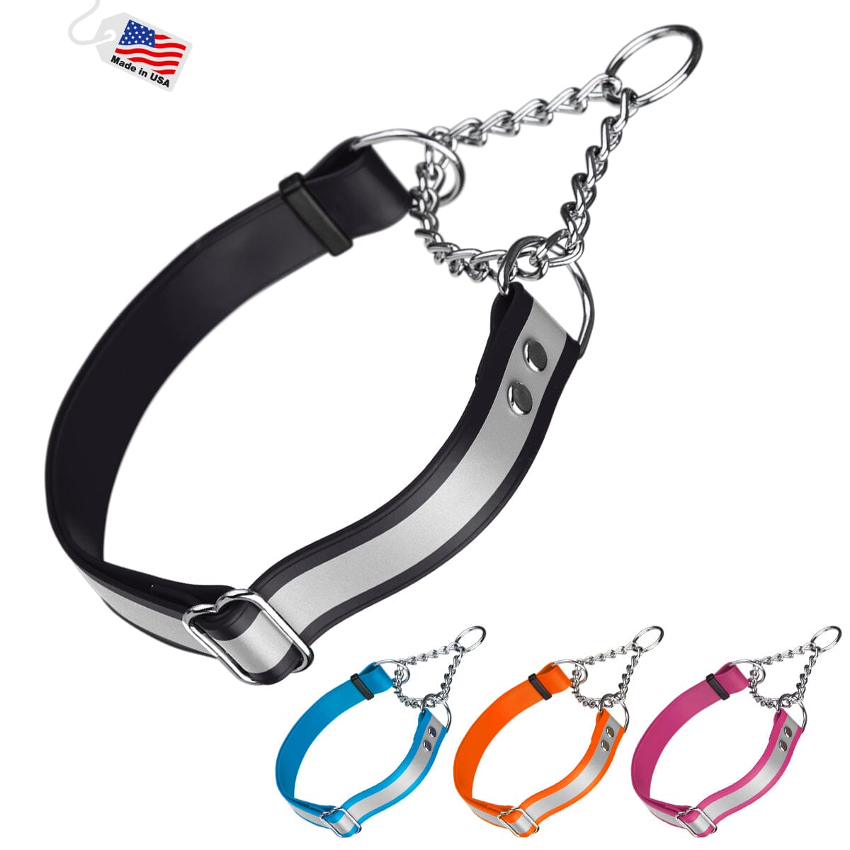 Reflective Biothane Martingale Collar for Dogs Martingale Dog Collar Dogline