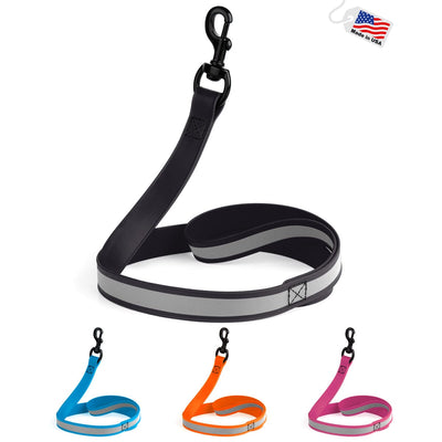 Reflective Biothane Dog Leash with Black Hardware Dog Leashes Dogline