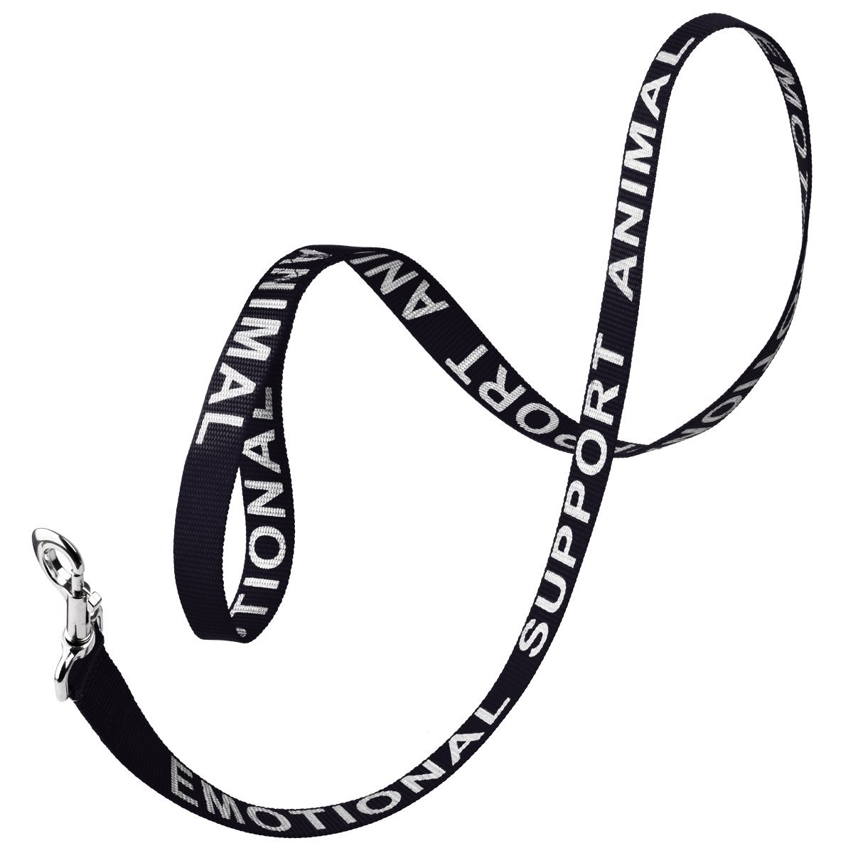 Reflective Nylon Dog Leash Black EMOTIONAL SUPPORT ANIMAL Dog Leashes Dogline