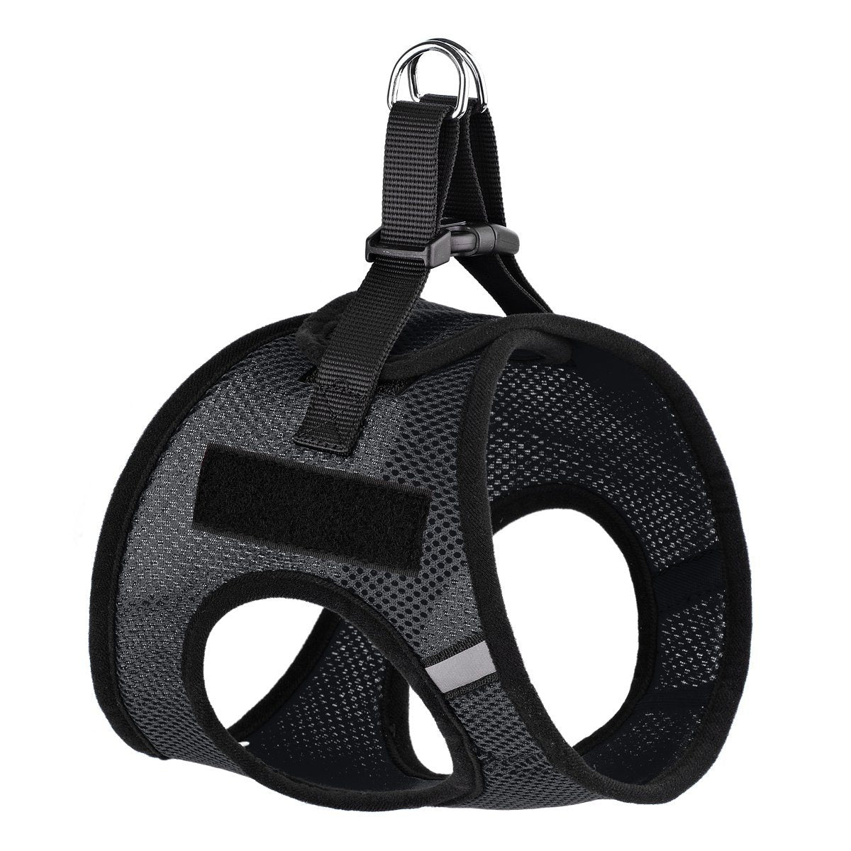 York Mesh Harness + Built-in Hook & Loop Fasteners Black Dog Harnesses Dogline
