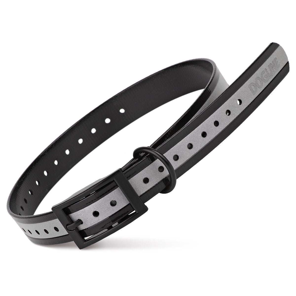 Biothane E-Collar Replacement Reflective Strap Black 11”-26” Dog Collar Dogline