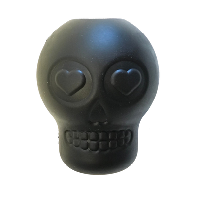 Magnum Sugar Skull eDispenser Ultra-Durable Chew Toy & Treat Dispenser - Black LARGE BLACK SKULL Rubber Dog Toys SodaPup/True Dogs, LLC