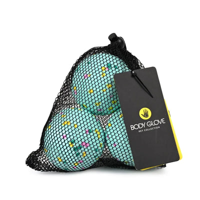 Body Glove Tough Ball Dog Toy - 3 Pack Teal Confetti K9 Outdoors