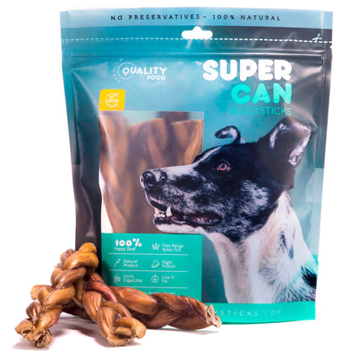 6" Braided Bully Sticks (10-Pack) SuperCan Bully Sticks