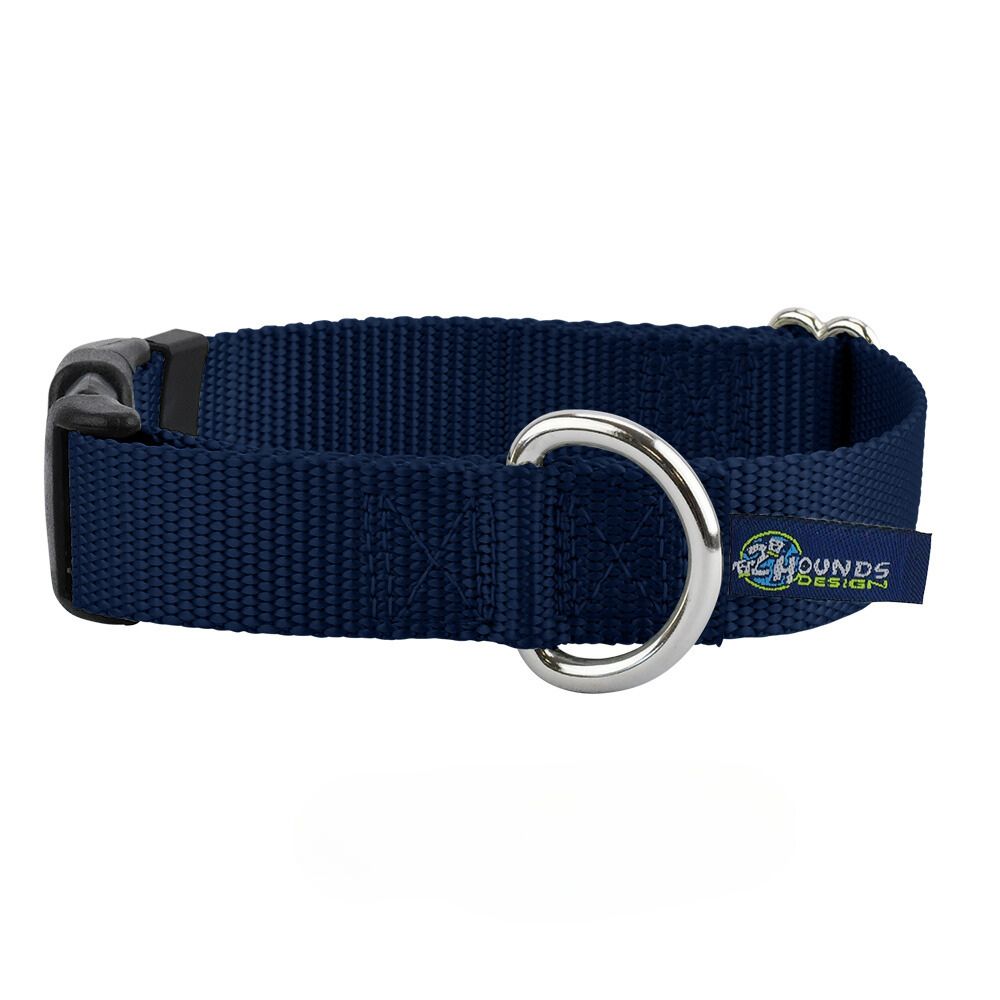5/8″ and 1″ Navy Blue Nylon Dog Collar Dog Collar 2 Hounds Design