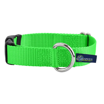 5/8″ and 1″ Neon Green Nylon Dog Collar Dog Collar 2 Hounds Design